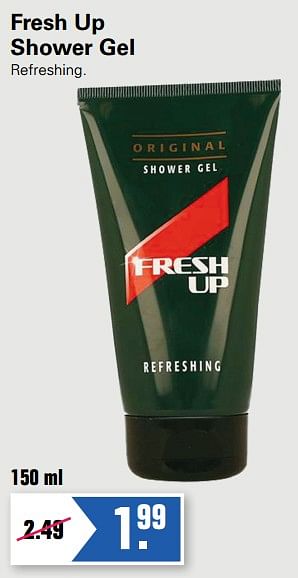 Aanbiedingen Fresh up shower gel - Geldig van 02/06/2019 tot 15/06/2019 bij De Online Drogist