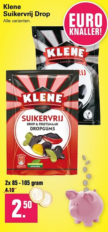 Aanbiedingen Klene suikervrij drop - Klene - Geldig van 02/06/2019 tot 15/06/2019 bij De Online Drogist
