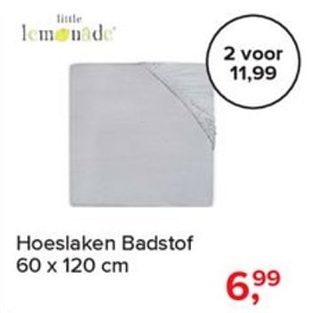 Aanbiedingen Hoeslaken badstof - Little Lemonade - Geldig van 03/06/2019 tot 29/06/2019 bij Baby-Dump