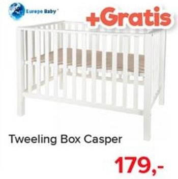 Aanbiedingen Tweeling box casper - Europe baby - Geldig van 03/06/2019 tot 29/06/2019 bij Baby-Dump