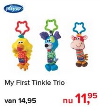 Aanbiedingen My first tinkle trio - Playgro - Geldig van 03/06/2019 tot 29/06/2019 bij Baby-Dump