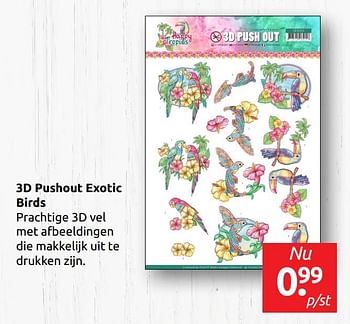 Aanbiedingen 3d pushout exotic birds - Huismerk - Boekenvoordeel - Geldig van 14/06/2019 tot 22/06/2019 bij Boekenvoordeel