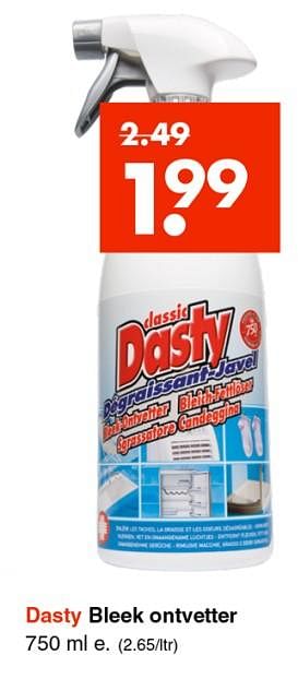 Aanbiedingen Dasty bleek ontvetter - Dasty - Geldig van 17/06/2019 tot 29/06/2019 bij Wibra