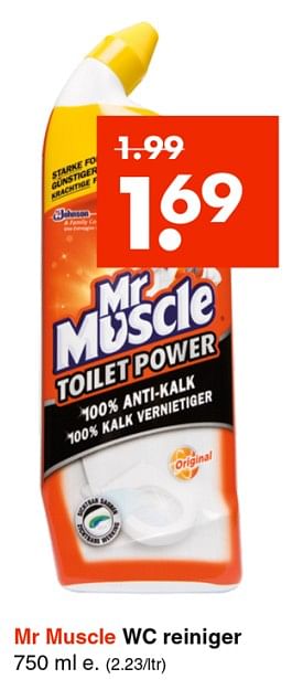 Aanbiedingen Mr muscle wc reiniger - Mr. Muscle - Geldig van 17/06/2019 tot 29/06/2019 bij Wibra