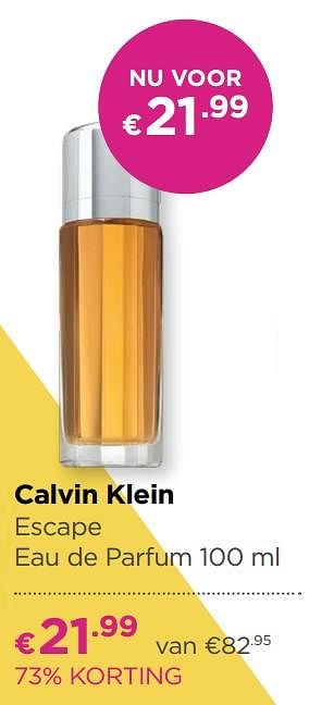 Aanbiedingen Calvin klein escape eau de parfum - Calvin Klein - Geldig van 17/06/2019 tot 14/07/2019 bij Ici Paris XL