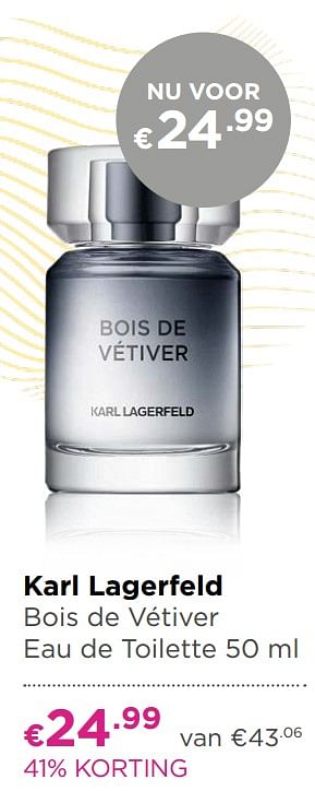 Aanbiedingen Karl lagerfeld bois de vétiver eau de toilette - Karl Lagerfeld - Geldig van 17/06/2019 tot 14/07/2019 bij Ici Paris XL