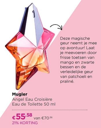 Aanbiedingen Mugler angel eau croisière eau de toilette - Mugler - Geldig van 17/06/2019 tot 14/07/2019 bij Ici Paris XL