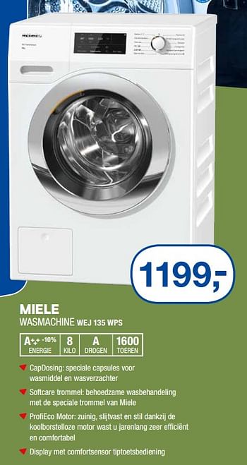 Aanbiedingen Miele wasmachine wej 135 wps - Miele - Geldig van 17/06/2019 tot 30/06/2019 bij Electro World