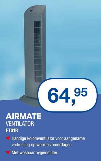 Aanbiedingen Airmate ventilator ft01r - Airmate - Geldig van 17/06/2019 tot 30/06/2019 bij Electro World