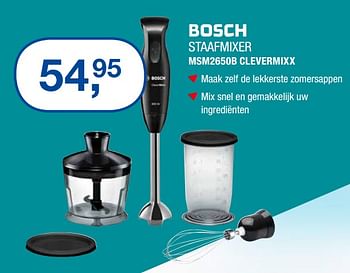 Aanbiedingen Bosch staafmixer msm2650b clevermixx - Bosch - Geldig van 17/06/2019 tot 30/06/2019 bij Electro World