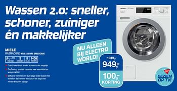 Inloggegevens Wens Annoteren Miele Miele wasmachine wdd 330 wps speedcare - Promotie bij Electro World