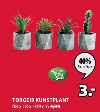 Aanbiedingen Torgeir kunstplant - Huismerk - Jysk - Geldig van 17/06/2019 tot 30/06/2019 bij Jysk