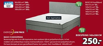 Aanbiedingen Basic c5 boxspring - Huismerk - Jysk - Geldig van 17/06/2019 tot 30/06/2019 bij Jysk