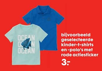 Aanbiedingen Bijvoorbeeld geselecteerde kinder-t-shirts en -polo`s met rode actiesticker - Huismerk - Hema - Geldig van 17/06/2019 tot 07/07/2019 bij Hema