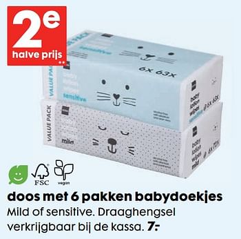 Aanbiedingen Doos met 6 pakken babydoekjes - Huismerk - Hema - Geldig van 17/06/2019 tot 07/07/2019 bij Hema