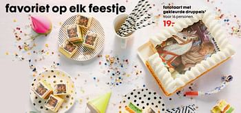 Aanbiedingen Fototaart met gekleurde druppels - Huismerk - Hema - Geldig van 17/06/2019 tot 07/07/2019 bij Hema