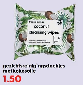 Aanbiedingen Gezichtsreinigingsdoekjes met kokosolie - Huismerk - Hema - Geldig van 17/06/2019 tot 07/07/2019 bij Hema