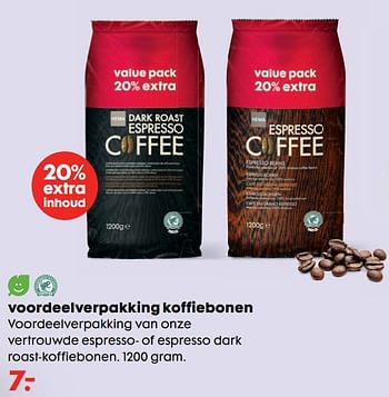 Aanbiedingen Voordeelverpakking koffiebonen - Huismerk - Hema - Geldig van 17/06/2019 tot 07/07/2019 bij Hema