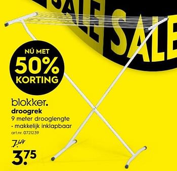 Aanbiedingen Droogrek - Huismerk - Blokker - Geldig van 17/06/2019 tot 30/06/2019 bij Blokker