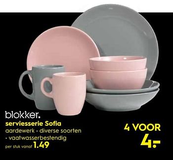 Aanbiedingen Serviesserie sofia - Huismerk - Blokker - Geldig van 17/06/2019 tot 30/06/2019 bij Blokker