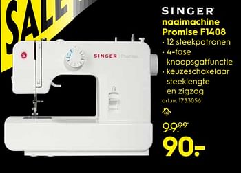 Aanbiedingen Singer naaimachine promise f1408 - Singer - Geldig van 17/06/2019 tot 30/06/2019 bij Blokker
