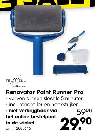 Aanbiedingen Telsell renovator paint runner pro - Telsell - Geldig van 17/06/2019 tot 30/06/2019 bij Blokker