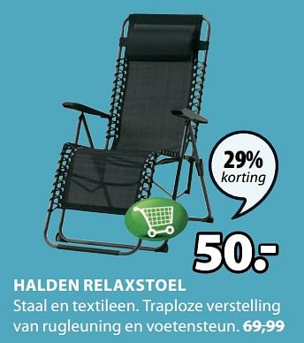 Aanbiedingen Halden relaxstoel - Huismerk - Jysk - Geldig van 17/06/2019 tot 30/06/2019 bij Jysk