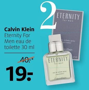 Aanbiedingen Calvin klein eternity for men eau de toilette - Calvin Klein - Geldig van 17/06/2019 tot 30/06/2019 bij Etos