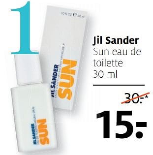 Aanbiedingen Jil sander sun eau de toilette - Jil Sander - Geldig van 17/06/2019 tot 30/06/2019 bij Etos