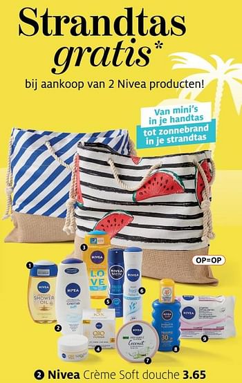 Aanbiedingen Nivea crème soft douche - Nivea - Geldig van 17/06/2019 tot 30/06/2019 bij Etos
