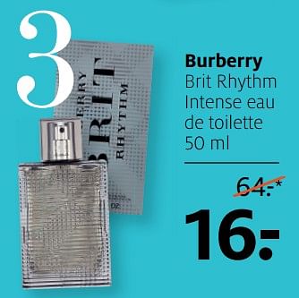 Aanbiedingen Burberry brit rhythm intense eau de toilette - Burberry - Geldig van 17/06/2019 tot 30/06/2019 bij Etos