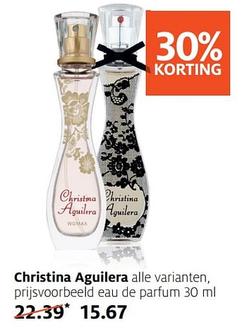 Aanbiedingen Christina aguilera alle varianten, prijsvoorbeeld eau de parfum - Christina Aguilera - Geldig van 17/06/2019 tot 30/06/2019 bij Etos
