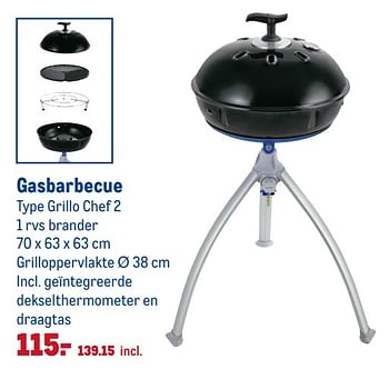 Aanbiedingen Gasbarbecue type grillo chef 2 - Cadac - Geldig van 18/06/2019 tot 01/09/2019 bij Makro