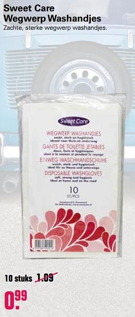 Aanbiedingen Sweet care wegwerp washandjes - Sweet Care - Geldig van 19/06/2019 tot 06/07/2019 bij De Online Drogist