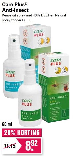 Aanbiedingen Care plus anti-insect - Care Plus - Geldig van 19/06/2019 tot 06/07/2019 bij De Online Drogist