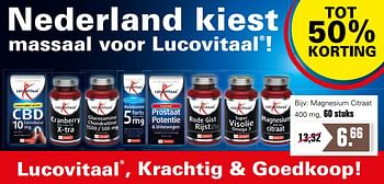 Aanbiedingen Nederland kiest massaal voor lucovitaal magnesium citraat - Lucovitaal - Geldig van 19/06/2019 tot 06/07/2019 bij De Online Drogist