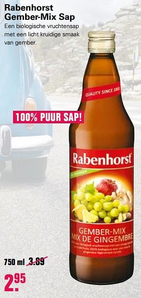 Aanbiedingen Rabenhorst gember-mix sap - Rabenhorst - Geldig van 19/06/2019 tot 06/07/2019 bij De Online Drogist