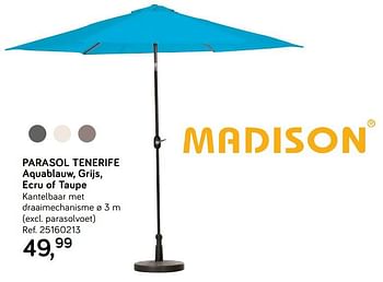Aanbiedingen Parasol tenerife - Madison - Geldig van 25/06/2019 tot 23/07/2019 bij Supra Bazar