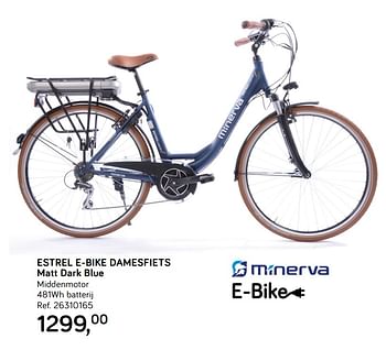 Aanbiedingen Estrel e-bike damesfiets - Minerva - Geldig van 25/06/2019 tot 23/07/2019 bij Supra Bazar