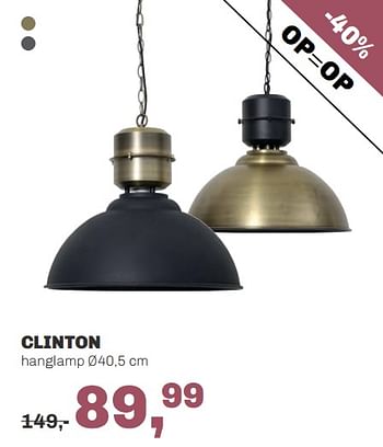Aanbiedingen Clinton hanglamp - Huismerk - Trendhopper - Geldig van 24/06/2019 tot 21/07/2019 bij Trendhopper