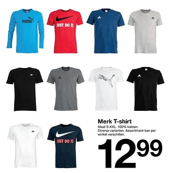 Aanbiedingen Merk t-shirt - Huismerk - Zeeman  - Geldig van 22/06/2019 tot 28/06/2019 bij Zeeman