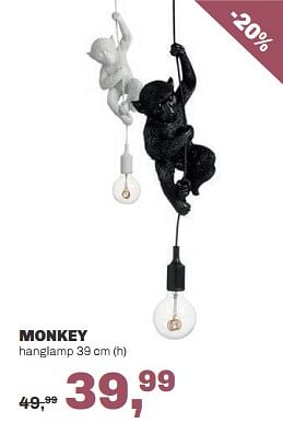 Aanbiedingen Monkey hanglamp - Huismerk - Trendhopper - Geldig van 24/06/2019 tot 21/07/2019 bij Trendhopper