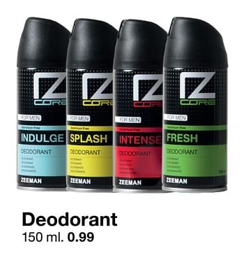 Aanbiedingen Deodorant - IZ Core - Geldig van 22/06/2019 tot 28/06/2019 bij Zeeman