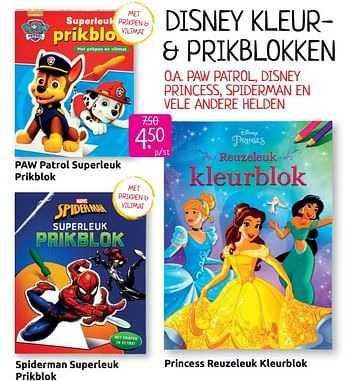 Aanbiedingen Kleur-+ prikblokken - Disney - Geldig van 30/06/2019 tot 28/07/2019 bij Boekenvoordeel