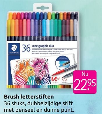 Aanbiedingen Brush letterstiften - Staedtler - Geldig van 30/06/2019 tot 28/07/2019 bij Boekenvoordeel