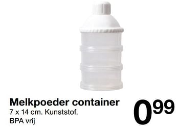 Aanbiedingen Melkpoeder container - Huismerk - Zeeman  - Geldig van 29/06/2019 tot 31/12/2019 bij Zeeman