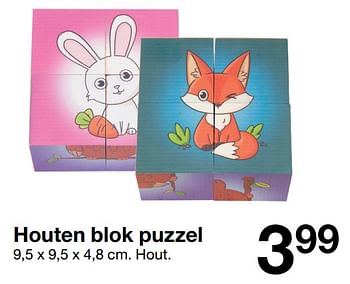 Aanbiedingen Houten blok puzzel - Huismerk - Zeeman  - Geldig van 29/06/2019 tot 31/12/2019 bij Zeeman