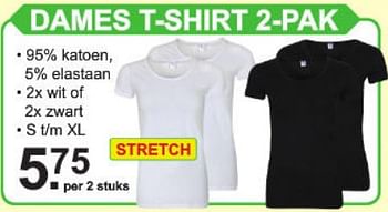 Aanbiedingen Dames t-shirt 2-pak - Huismerk - Van Cranenbroek - Geldig van 01/07/2019 tot 20/07/2019 bij Van Cranenbroek