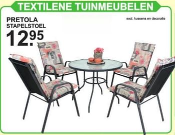 Aanbiedingen Textilene tuinmeubelen pretola stapelstoel - Huismerk - Van Cranenbroek - Geldig van 01/07/2019 tot 20/07/2019 bij Van Cranenbroek