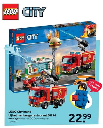 Aanbiedingen Lego city brand bij het hamburger restaurant 60214 - Lego - Geldig van 01/07/2019 tot 28/07/2019 bij Intertoys